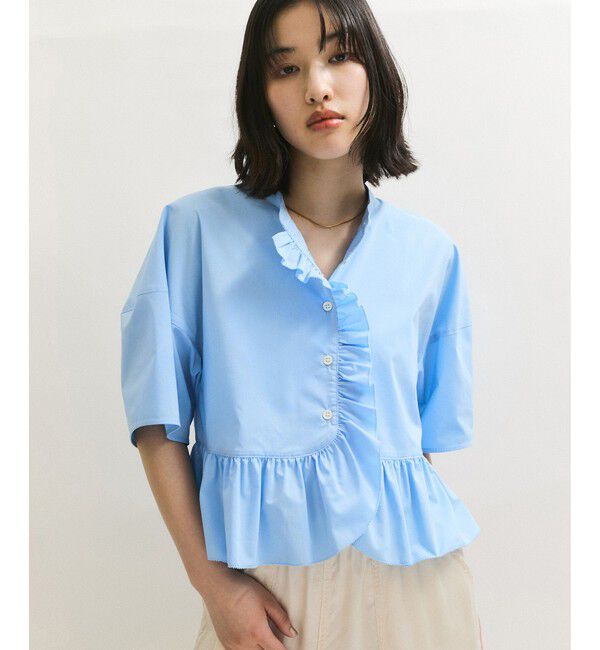 ADAM ET ROPE'「【サステナブル】フリルブラウス」|シャツ・ブラウス|