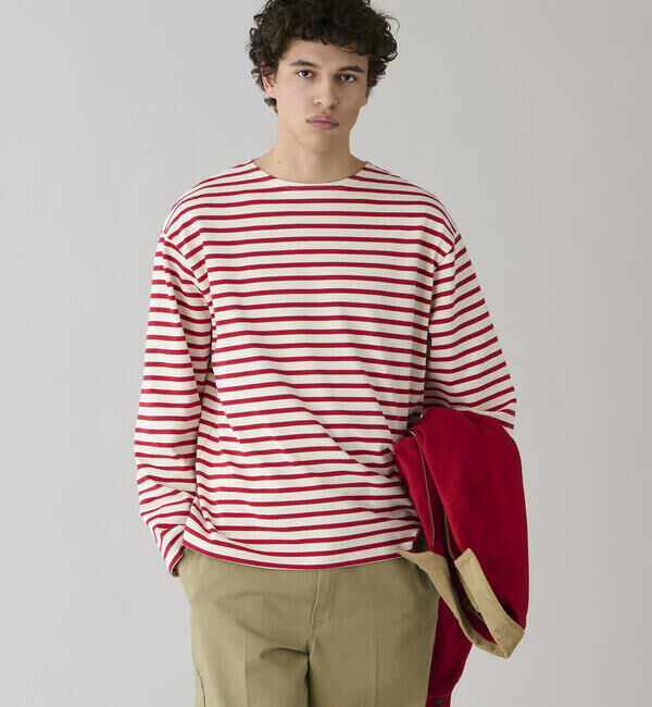 ORCIVAL「ORCIVAL | コットンロード クルーネック ワイドフレンチバスクTシャツ MEN」|Tシャツ・カットソー|