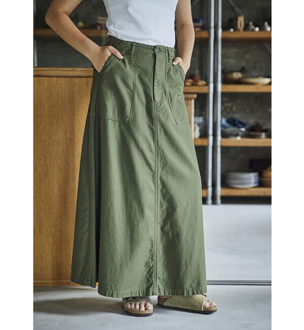  「orSlow | バックサテン ファティーグスカート WOMEN」|スカート|