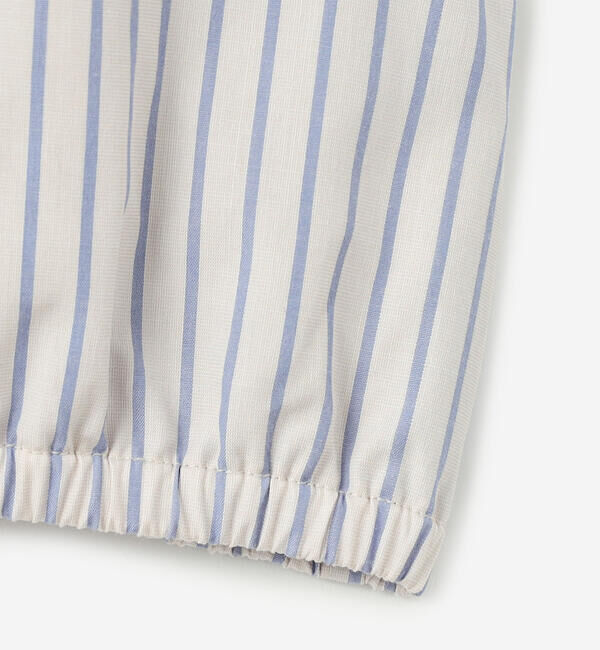 GYMPHLEX「Gymphlex | コットンポプリン ストライプ 長袖ギャザーシャツ MEN」|シャツ・ブラウス|