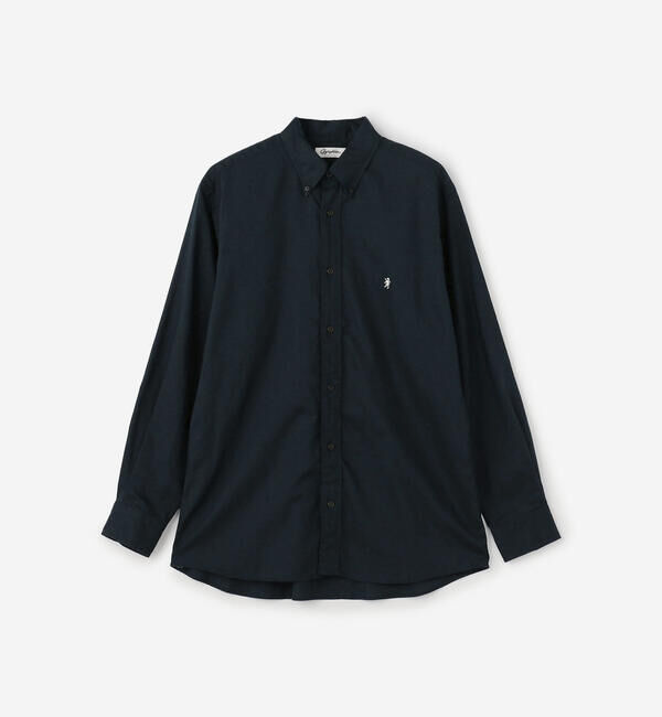 GYMPHLEX「Gymphlex | リネンポリエステル 長袖ボタンダウンシャツ MEN」|シャツ・ブラウス|NAVY