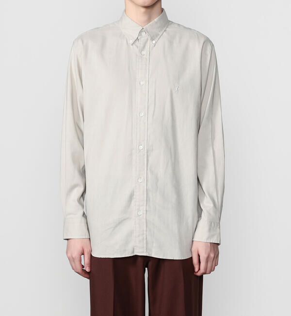 GYMPHLEX「Gymphlex | リネンポリエステル 長袖ボタンダウンシャツ MEN」|シャツ・ブラウス|