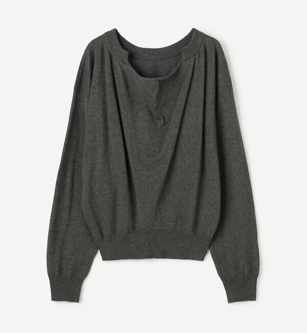 UNFIL「UNFIL | フロントドレープ ニットプルオーバー WOMEN」|ニット・セーター|