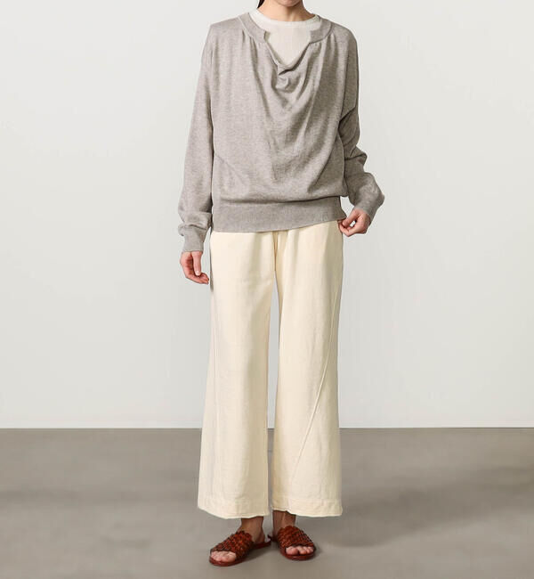 UNFIL「UNFIL | フロントドレープ ニットプルオーバー WOMEN」|ニット・セーター|