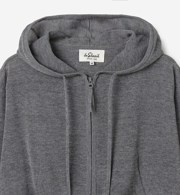 LE GLAZIK「LE GLAZIK | シアーニット ジップパーカー WOMEN」|ニット・セーター|