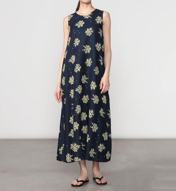 LE GLAZIK「LE GLAZIK | ツイルプリント ノースリーブワンピース WOMEN」|ワンピース|