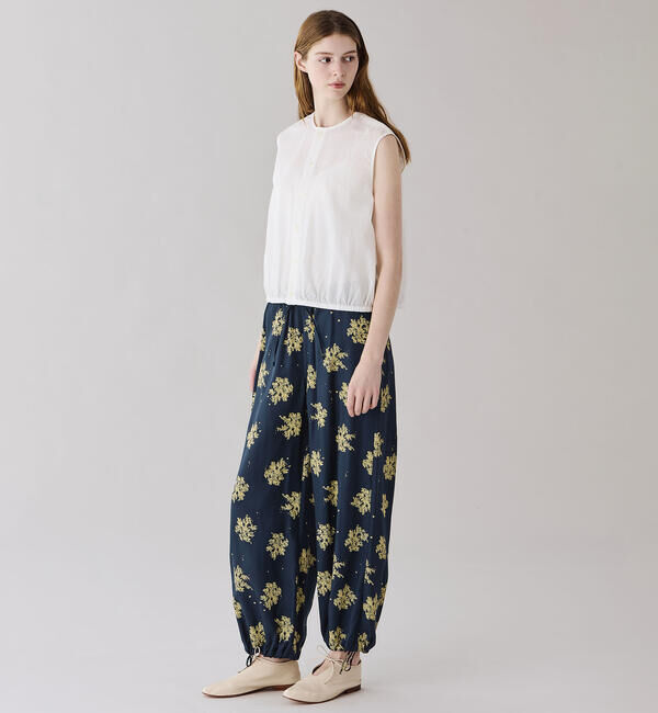 LE GLAZIK「LE GLAZIK | ツイルプリント エラスティックパンツ WOMEN」|チノ|