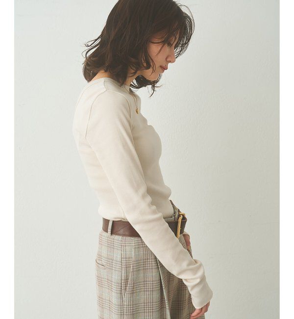  「Vバックシャンテレコカットソー」|Tシャツ・カットソー|