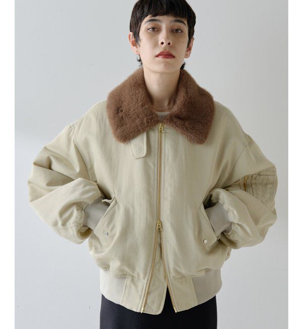 THE PAUSE「【THE PAUSE】ファーカラーMA-1」|その他|ベージュ