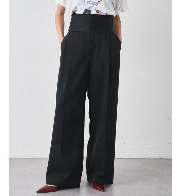  「カマーベルトタックパンツ」|チノ|ブラック