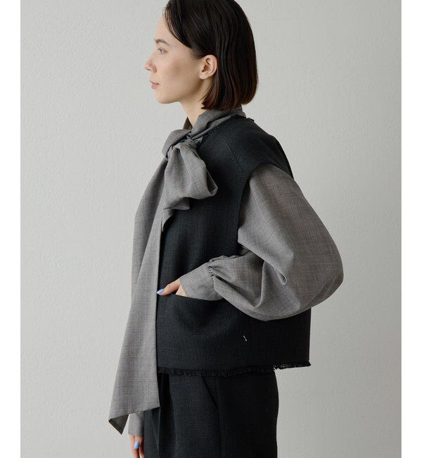 THE PAUSE「【THE PAUSE】ツイードショートジレ」|ベスト・ジレ|