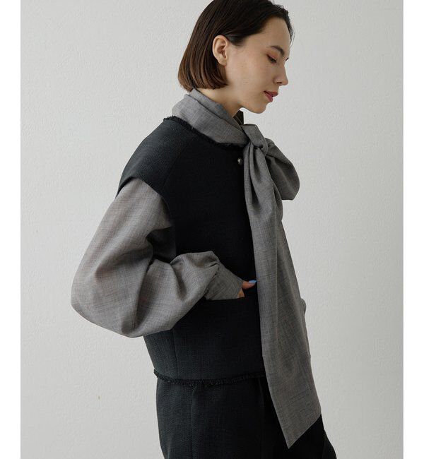 THE PAUSE「【THE PAUSE】ツイードショートジレ」|ベスト・ジレ|