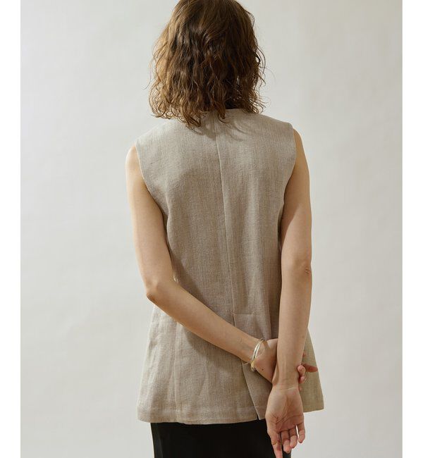 Drawing Numbers「【Drawing Numbers】ヘビーリネンクルーネックジレ」|ベスト・ジレ|