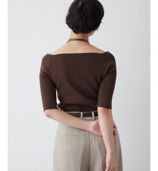 THE PAUSE「【THE PAUSE】オフショルハーフスリーブプルオーバー」|ニット・セーター|