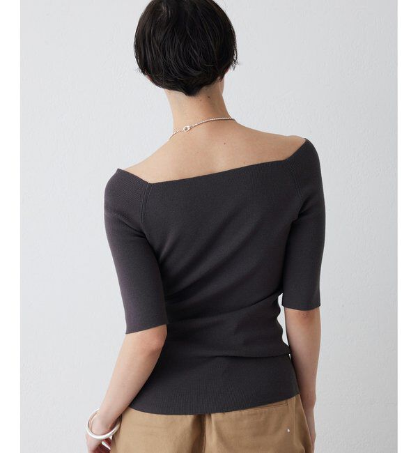 THE PAUSE「【THE PAUSE】オフショルハーフスリーブプルオーバー」|ニット・セーター|