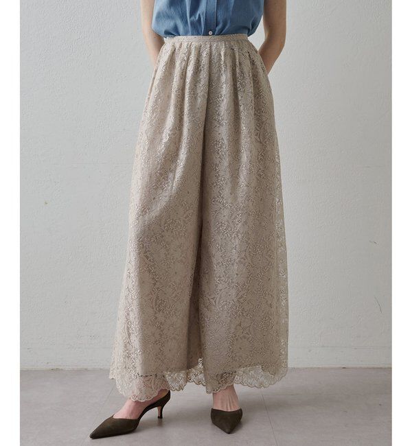 Drawing Numbers「【Drawing Numbers】リネンリバーレースワイドキュロットパンツ」|チノ|