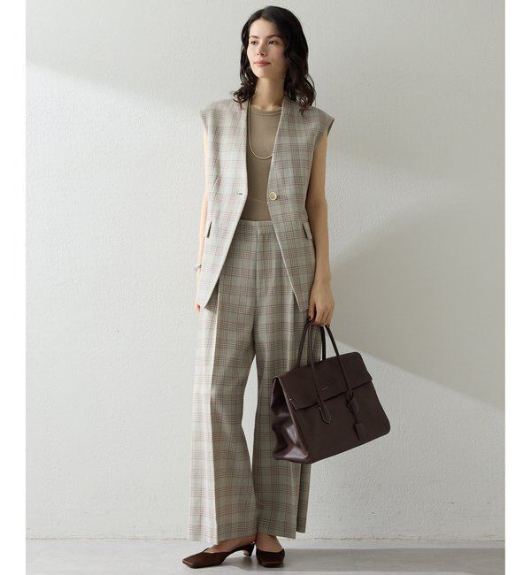  「コットンチェックパンツ」|チノ|