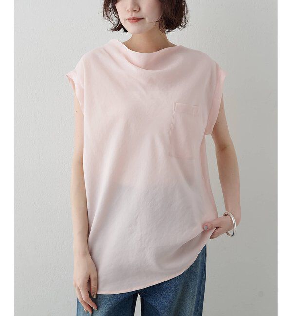 「ドレープノースリーブブラウス」|シャツ・ブラウス|ベビーピンク