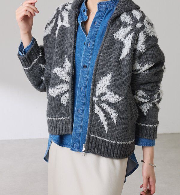  「ビッグモチーフカウチンカーディガン」|ニット・セーター|