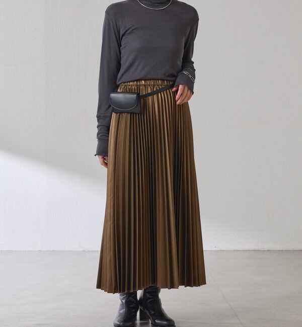  「フェイクレザープリーツスカート」|スカート|