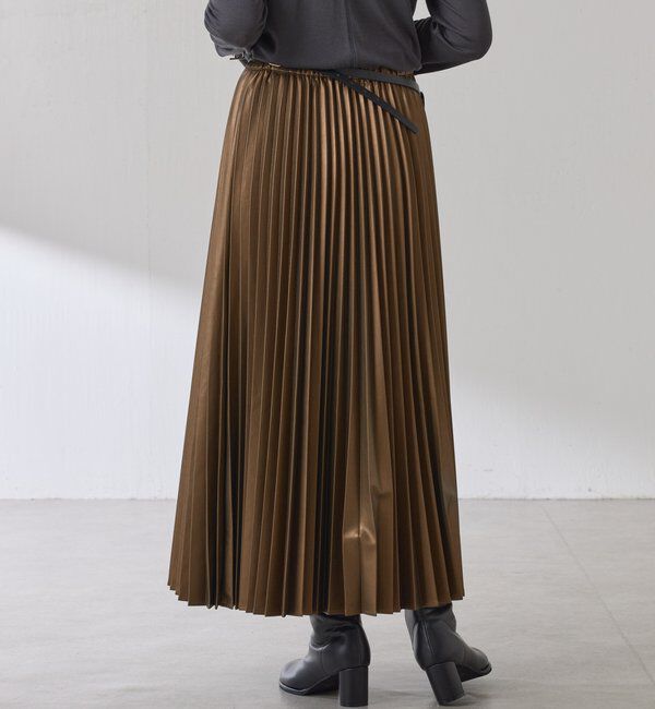  「フェイクレザープリーツスカート」|スカート|