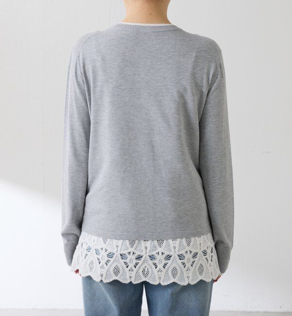  「レイヤード風クルーネックカーディガン」|ニット・セーター|