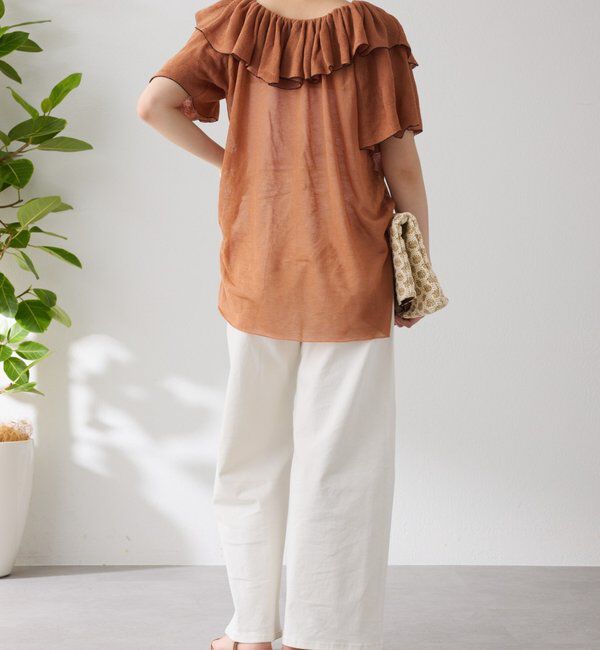  「ラッフルオフショルダーシアーニット」|ニット・セーター|