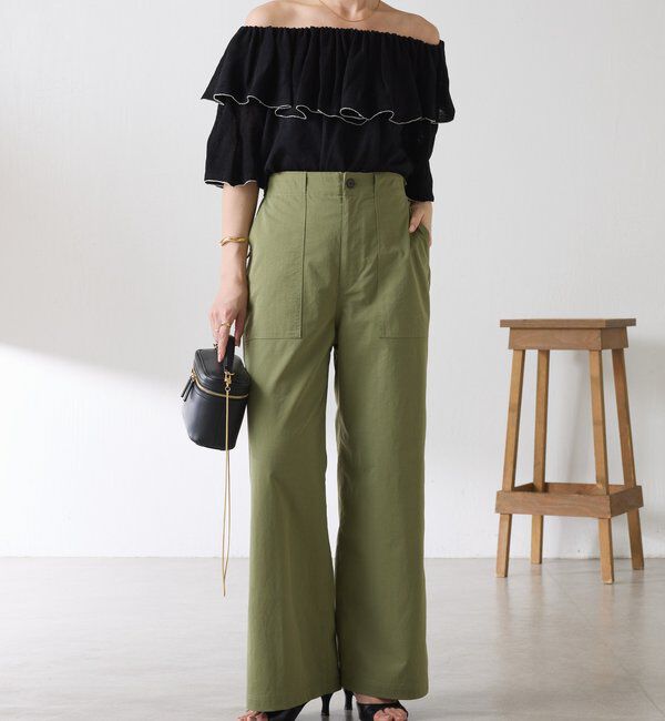  「ラッフルオフショルダーシアーニット」|ニット・セーター|