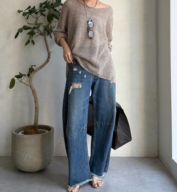  「【ベストセラーアイテム】ダメージカーブデニム」|デニム|