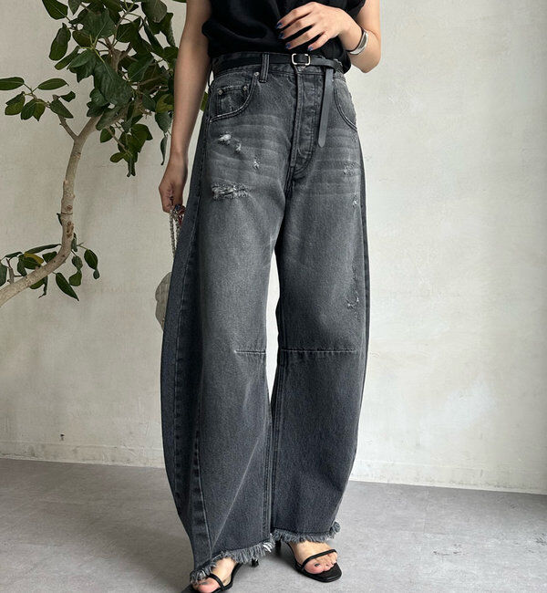  「【ベストセラーアイテム】ダメージカーブデニム」|デニム|