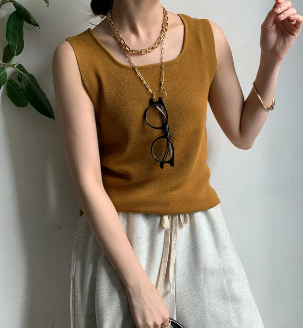  「スクエアニットタンク」|ニット・セーター|