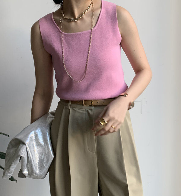  「スクエアニットタンク」|ニット・セーター|