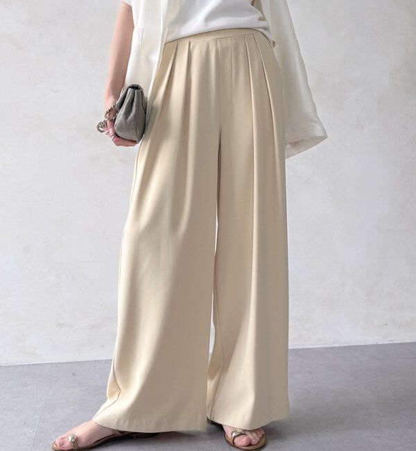  「【累計販売数3万枚突破/21色4サイズ展開！】タックワイドパンツ」|チノ|