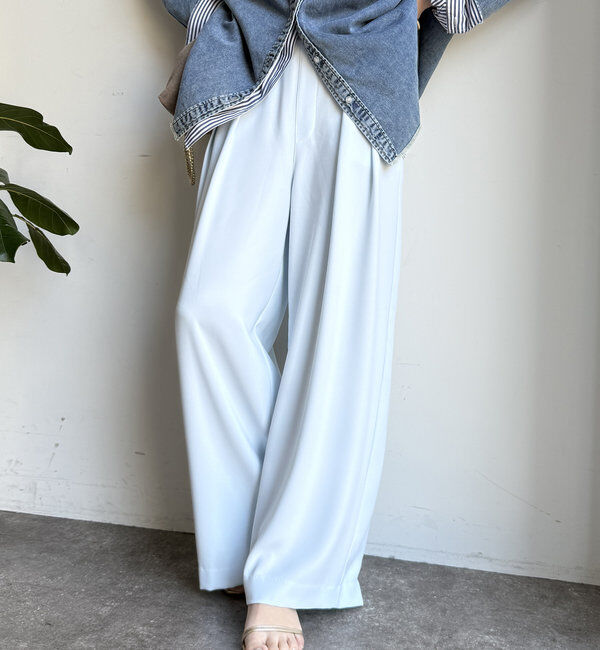  「【累計販売数3万枚突破/21色4サイズ展開！】タックワイドパンツ」|チノ|