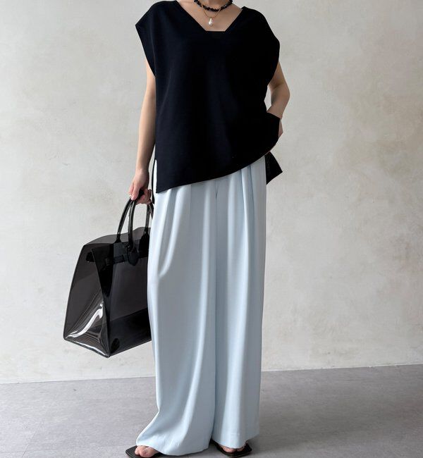  「【累計販売数3万枚突破/21色4サイズ展開！】タックワイドパンツ」|チノ|