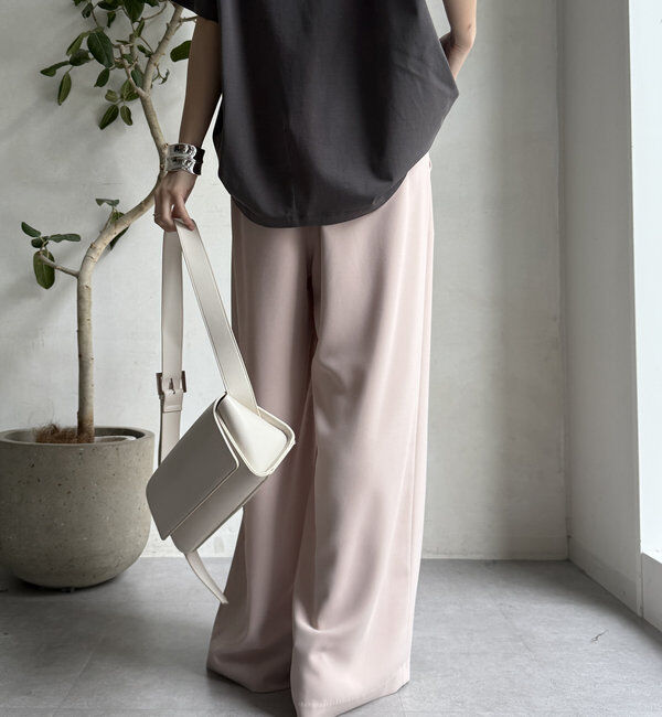  「【累計販売数3万枚突破/21色4サイズ展開！】タックワイドパンツ」|チノ|