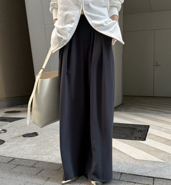  「【累計販売数3万枚突破/21色4サイズ展開！】タックワイドパンツ」|チノ|