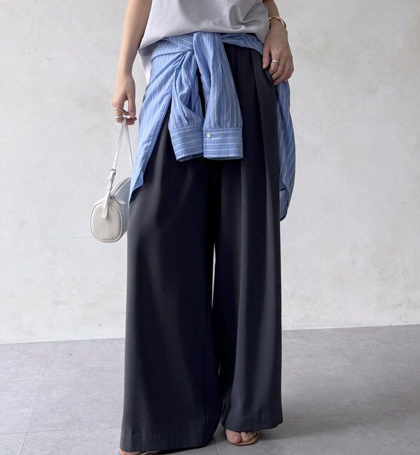  「【累計販売数3万枚突破/21色4サイズ展開！】タックワイドパンツ」|チノ|