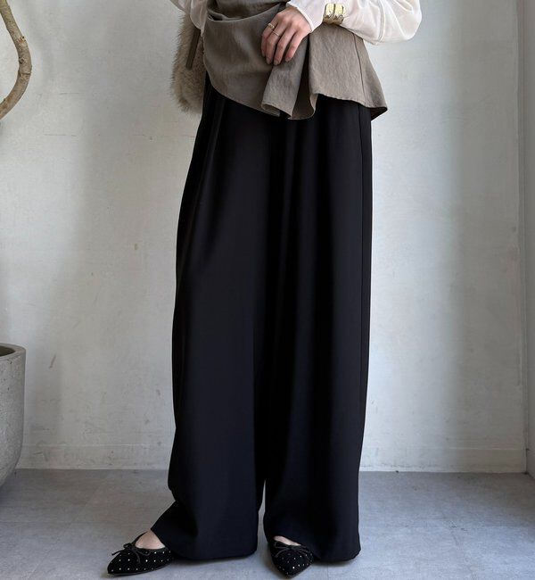  「【累計販売数3万枚突破/21色4サイズ展開！】タックワイドパンツ」|チノ|