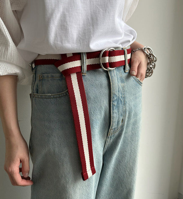  「【新色追加】ラインダブルリングベルト」|ベルト|