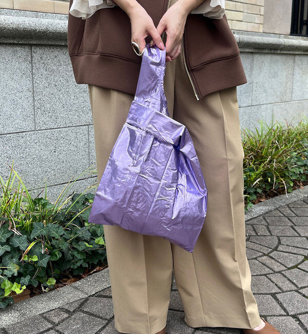  「【BAGGU/バグゥ】24HO BABY BAGGU メタリック」|トートバッグ|サーモンピンク