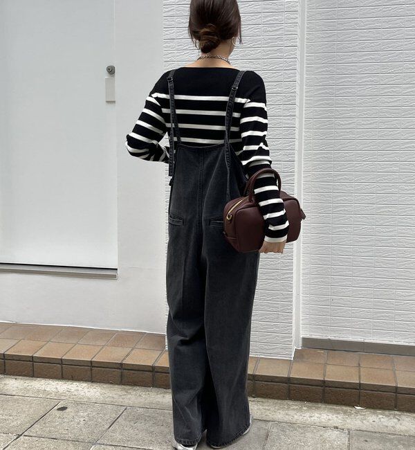  「細紐デニムフロントジップサロペット」|ワンピース|