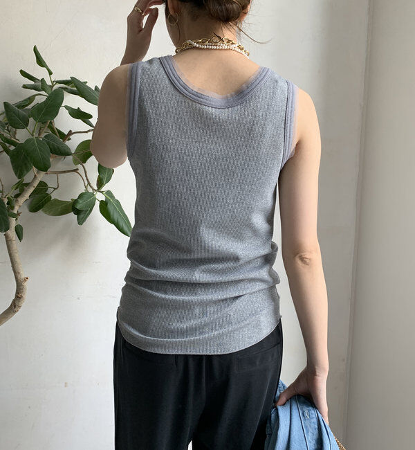 「ラメリブチュールタンク」|Tシャツ・カットソー|