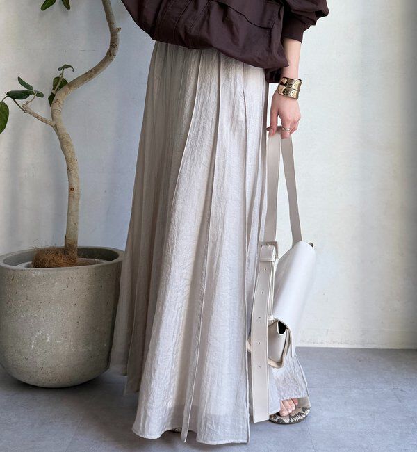  「シアーパネルプリーツスカート」|スカート|