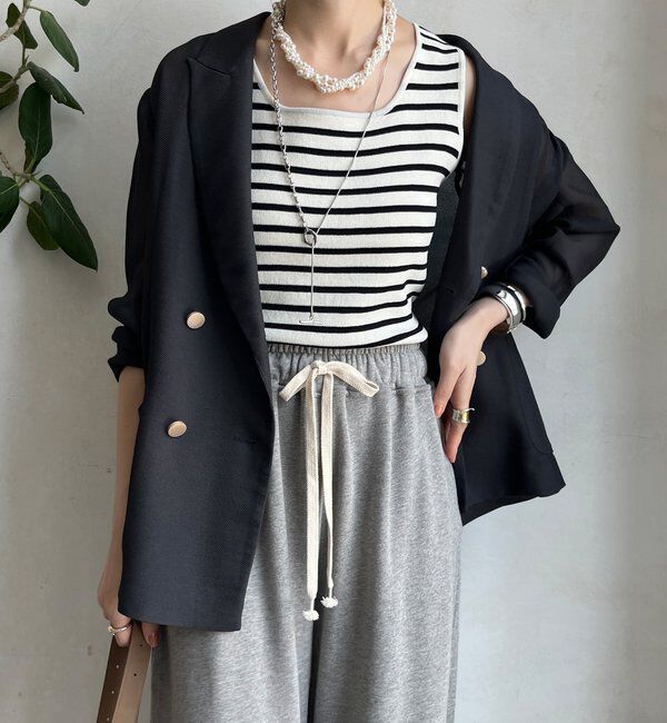  「ボーダースクエアニットタンク」|ニット・セーター|