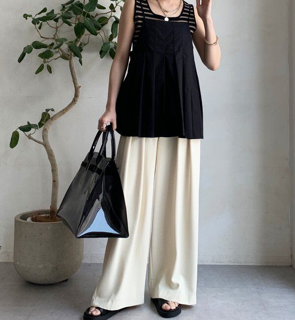  「ボーダースクエアニットタンク」|ニット・セーター|