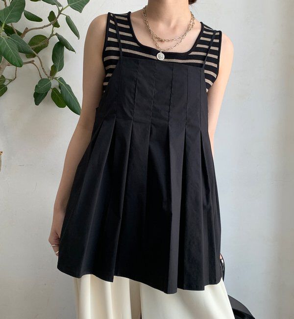  「ボーダースクエアニットタンク」|ニット・セーター|