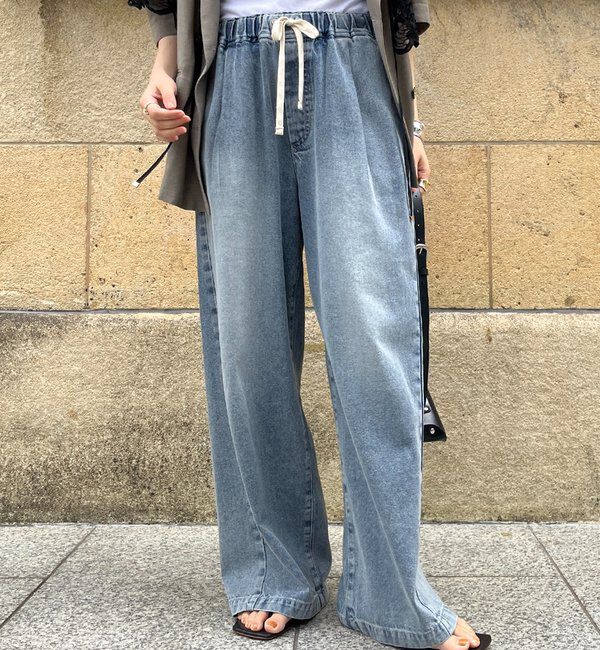  「デニムワイドイージーパンツ」|デニム|