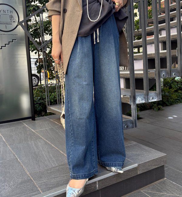  「デニムワイドイージーパンツ」|デニム|