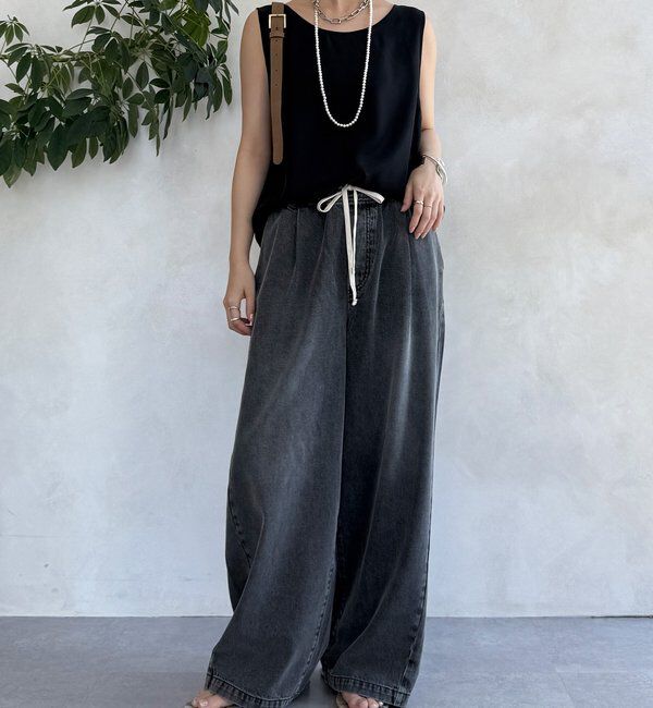  「デニムワイドイージーパンツ」|デニム|